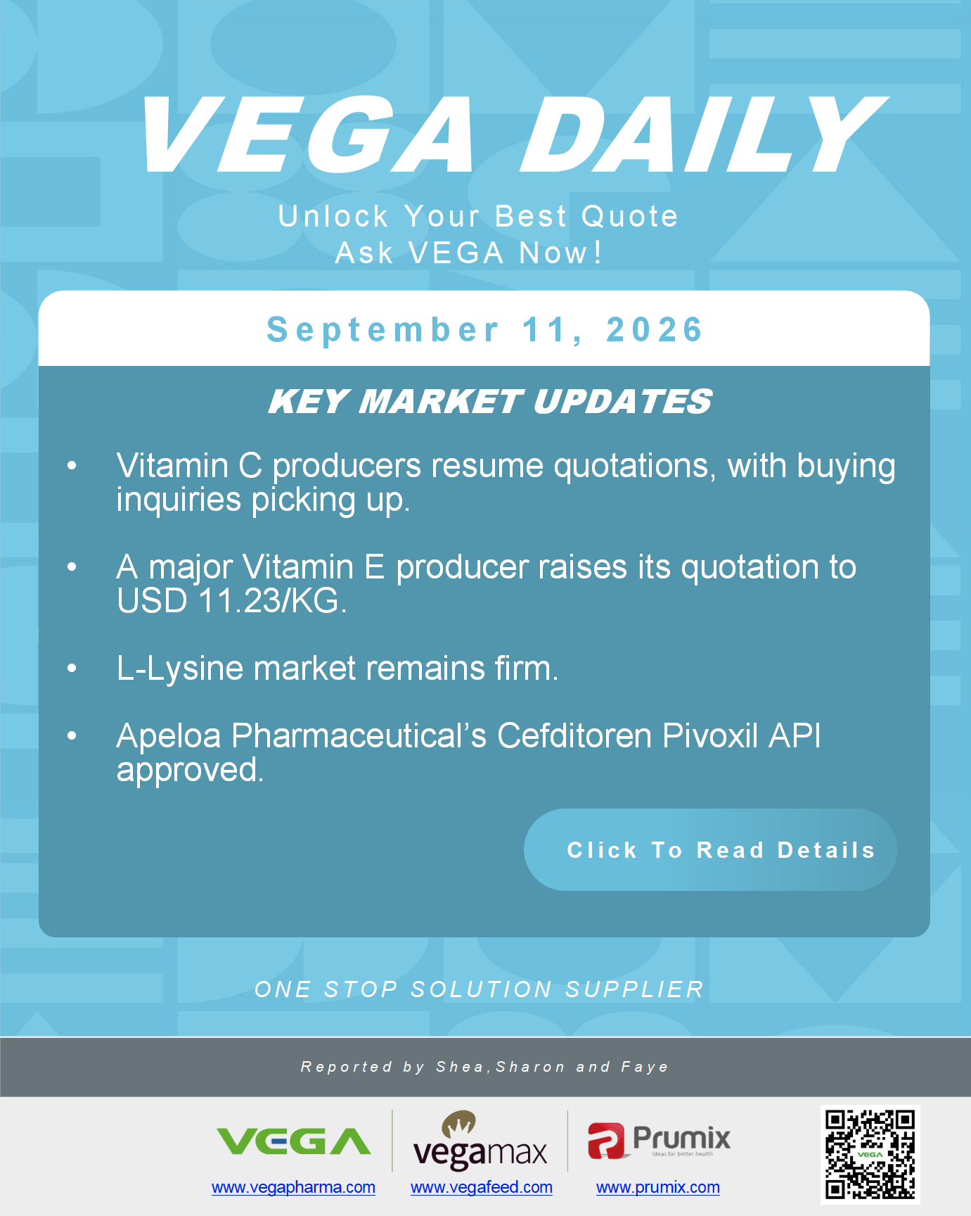 VEGA Daily 20260911 VC VE L Lysine Cefditoren Pivoxil API.png